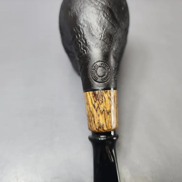 MBSD Briars by Piero Vitale Vintage Sandblasted Brandy w/ Zebrawood Briar Pipe, New - Image 10
