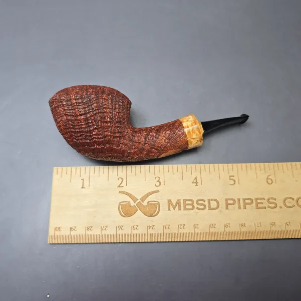 Yang Kun Sandblasted Dublin w/ Masur Birch Handmade Briar Pipe, New - Image 10
