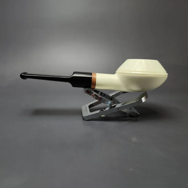 MBSD Meerschaum Deluxe Smooth Squat Rhodesian Block Meerschaum Pipe, New - Image 7