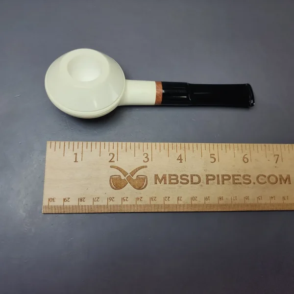 MBSD Meerschaum Deluxe Smooth Squat Rhodesian Block Meerschaum Pipe, New - Image 8