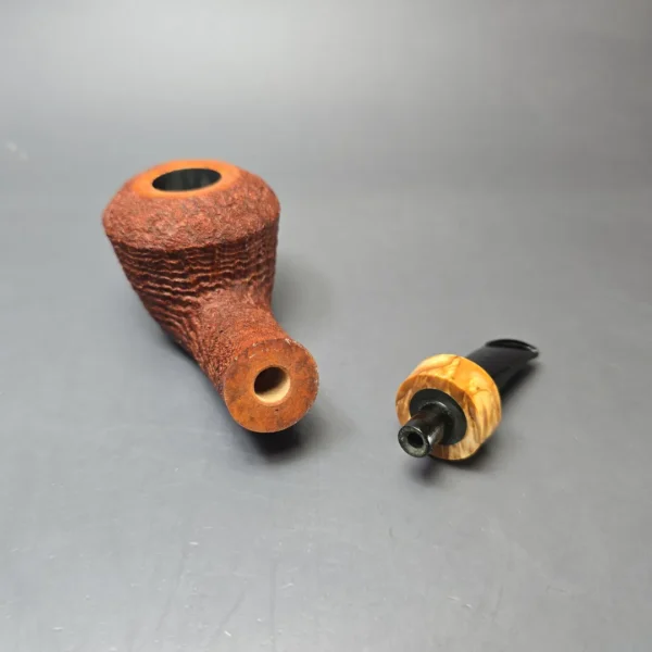 Yang Kun Sandblasted Dublin w/ Masur Birch Handmade Briar Pipe, New - Image 12