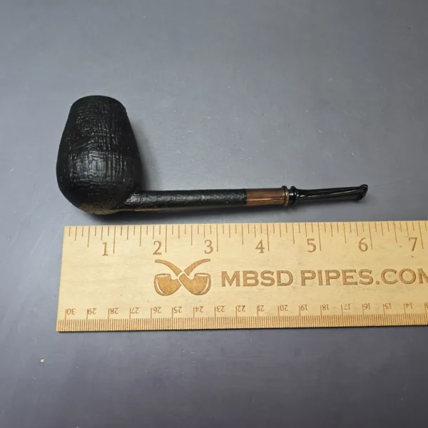 Piero Vitale Partially Sandblasted Pencil Shank Lovat w/ Horn Handmade Briar Pipe, New - Image 10