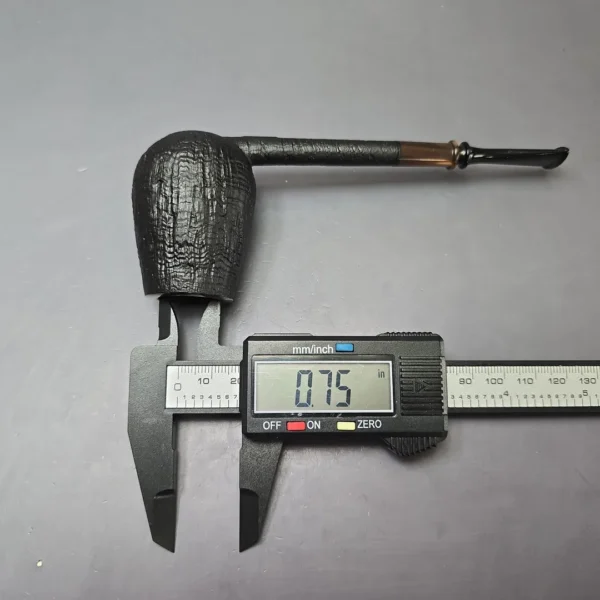 Piero Vitale Partially Sandblasted Pencil Shank Lovat w/ Horn Handmade Briar Pipe, New - Image 11