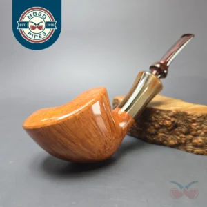 Yang Kun Signature Grade XL Smooth Asymmetric Dublin w/ Horn Handmade Briar Pipe, New