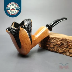 Nording Spiral Rustic Partially Rusticated Freehand Estate Briar Pipe, Unsmoked