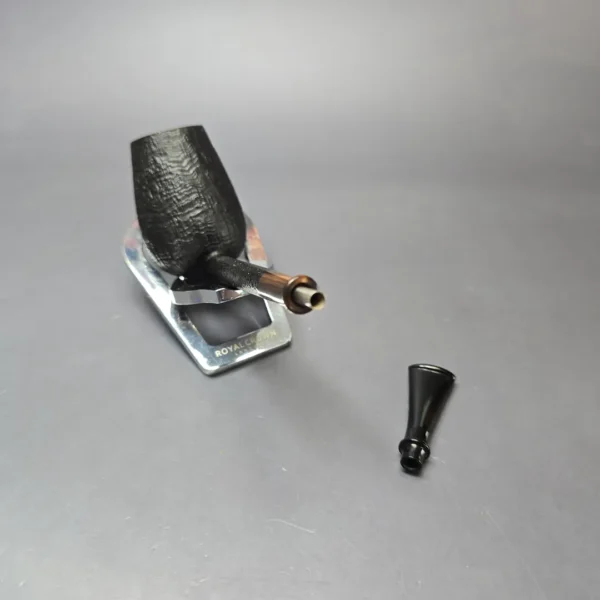 Piero Vitale Partially Sandblasted Pencil Shank Lovat w/ Horn Handmade Briar Pipe, New - Image 12