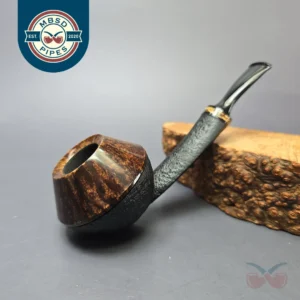 Piero Vitale Partially Sandblasted Rhodesian (2 Star) Handmade Briar Pipe, New