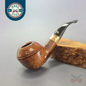 Peterson Sherlock Holmes Squire w/ 9k Gold Smooth Bulldog Estate Briar Pipe, Unsmoked