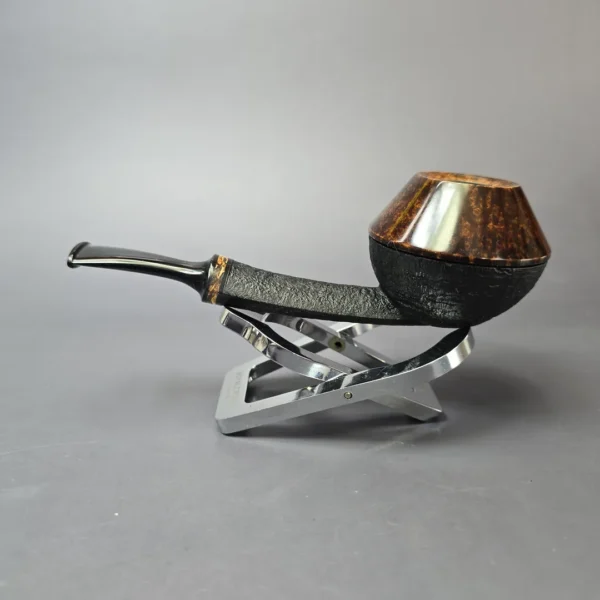 Piero Vitale Partially Sandblasted Rhodesian (2 Star) Handmade Briar Pipe, New - Image 4
