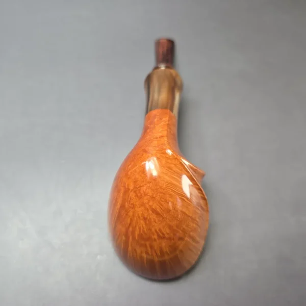 Yang Kun Signature Grade XL Smooth Asymmetric Dublin w/ Horn Handmade Briar Pipe, New - Image 7