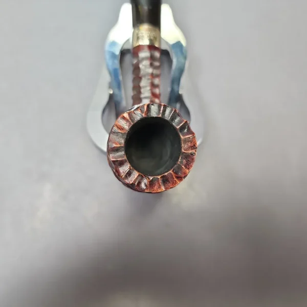 Peterson Junior Nickel Mounted Rusticated Nosewarmer Estate Briar Pipe, Irish Estates - Image 4