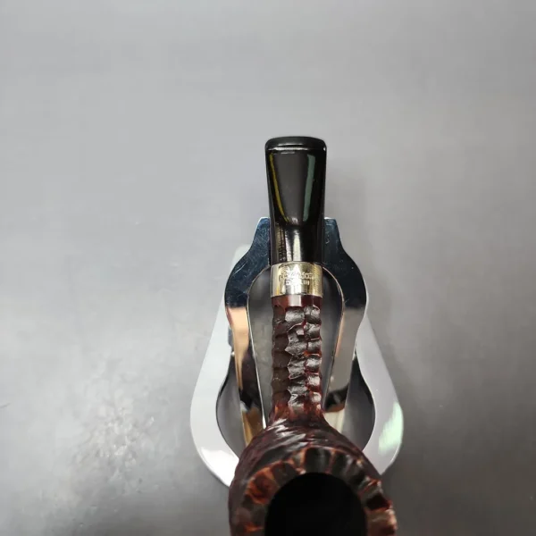 Peterson Junior Nickel Mounted Rusticated Nosewarmer Estate Briar Pipe, Irish Estates - Image 5