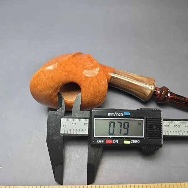 Yang Kun Signature Grade XL Smooth Asymmetric Dublin w/ Horn Handmade Briar Pipe, New - Image 10