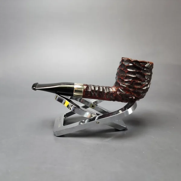 Peterson Junior Nickel Mounted Rusticated Nosewarmer Estate Briar Pipe, Irish Estates - Image 7
