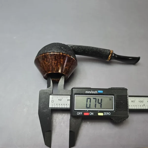Piero Vitale Partially Sandblasted Rhodesian (2 Star) Handmade Briar Pipe, New - Image 10