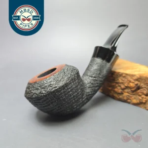 Yang Kun Partially Sandblasted Rhodesian Handmade Briar Pipe, New