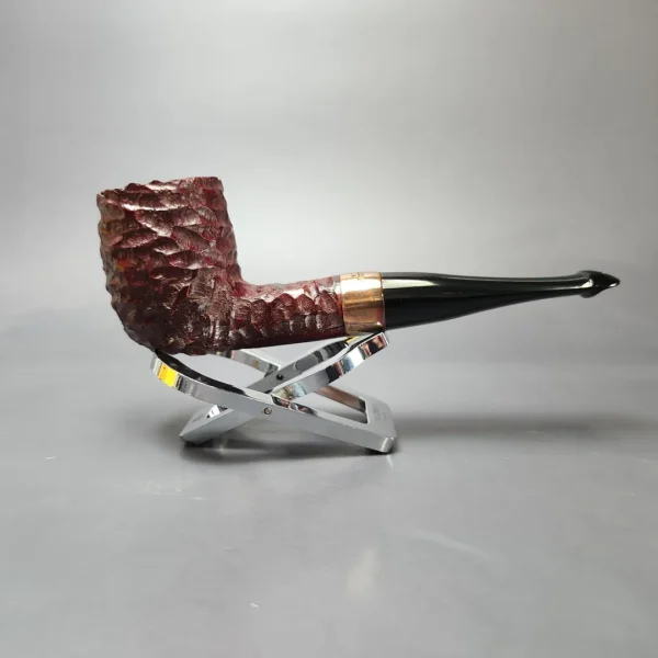 Peterson 2025 Christmas Pipe 107 Rusticated Billiard Estate Briar Pipe, Unsmoked - Image 3