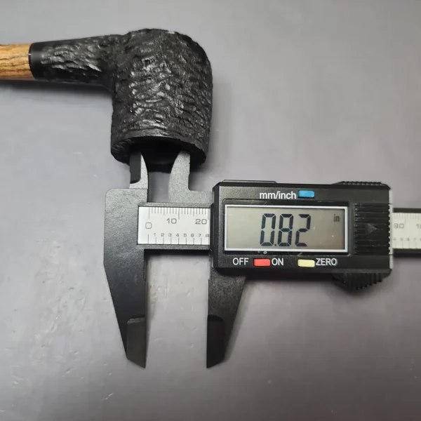 MBSD Briars by Piero Vitale Black Rusticated Billiard w/ Olivewood Briar Pipe, New - Image 9