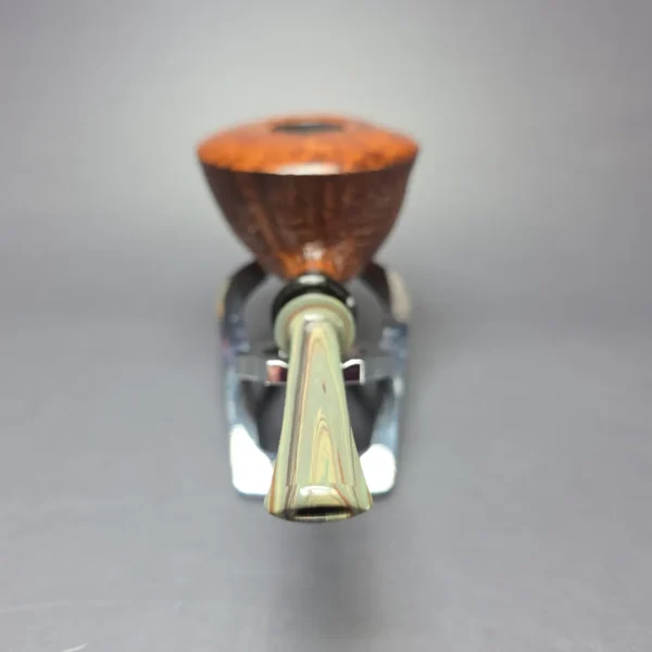 la Biota Partially Sandblasted Bullcap w/ Horn Handmade Briar Pipe, New - Image 5