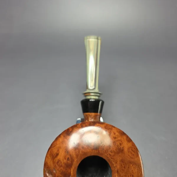 la Biota Partially Sandblasted Bullcap w/ Horn Handmade Briar Pipe, New - Image 7