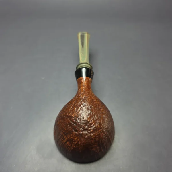 la Biota Partially Sandblasted Bullcap w/ Horn Handmade Briar Pipe, New - Image 8