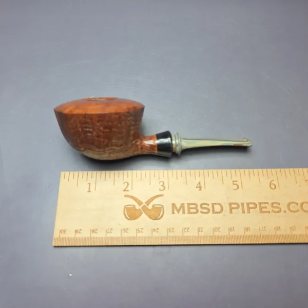 la Biota Partially Sandblasted Bullcap w/ Horn Handmade Briar Pipe, New - Image 10