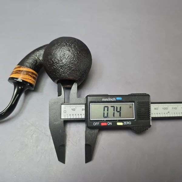 Piero Vitale Sandblasted Bent Apple w/ Zebrawood (2 Star) Handmade Briar Pipe, New - Image 11