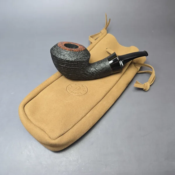Yang Kun Partially Sandblasted Rhodesian Handmade Briar Pipe, New - Image 14