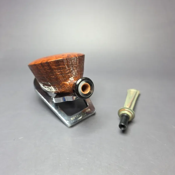 la Biota Partially Sandblasted Bullcap w/ Horn Handmade Briar Pipe, New - Image 13