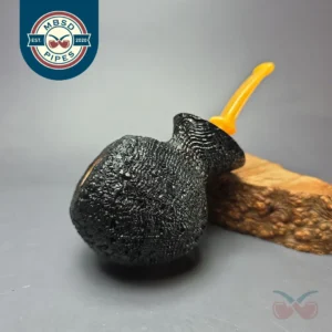 Buckeye Pipes Hand Made Sandblasted Fugu Sitter Briar Pipe, New
