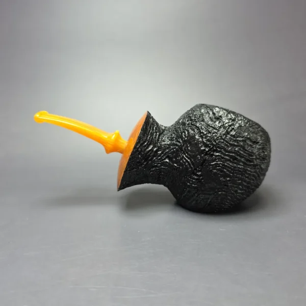 Buckeye Pipes Hand Made Sandblasted Fugu Sitter Briar Pipe, New - Image 4