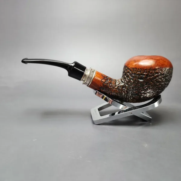 Vauen by Barontini 511 Partially Rusticated Apple Estate Briar Pipe, Unsmoked, 9mm - Image 7