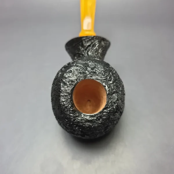 Buckeye Pipes Hand Made Sandblasted Fugu Sitter Briar Pipe, New - Image 6