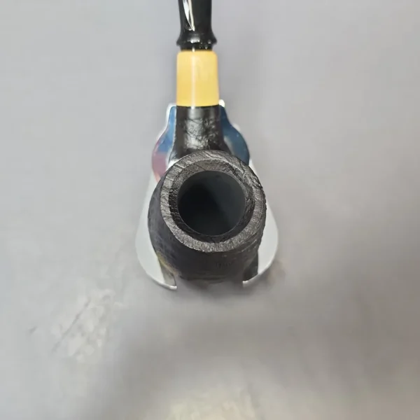 MBSD Briars by Piero Vitale Vintage Sandblasted Brandy w/ Boxwood Briar Pipe, New - Image 4