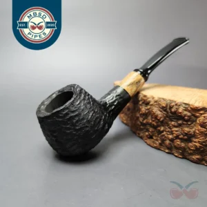 MBSD Briars by Piero Vitale Black Rusticated Author w/ Olivewood Briar Pipe, New