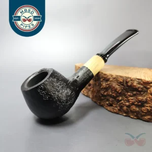MBSD Briars by Piero Vitale Vintage Sandblasted Author w/ Boxwood Briar Pipe, New