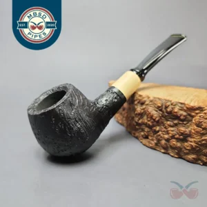 MBSD Briars by Piero Vitale Vintage Sandblasted Author w/ Boxwood Briar Pipe, New