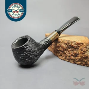 MBSD Briars by Piero Vitale Vintage Sandblasted Author w/ Zebrawood Briar Pipe, New