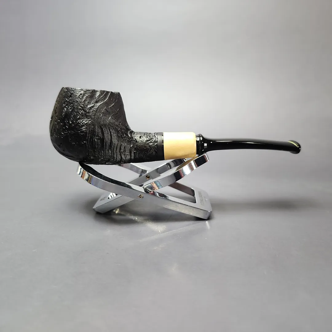 MBSD Briars by Piero Vitale Vintage Sandblasted Author w/ Boxwood Briar Pipe, New - Image 2
