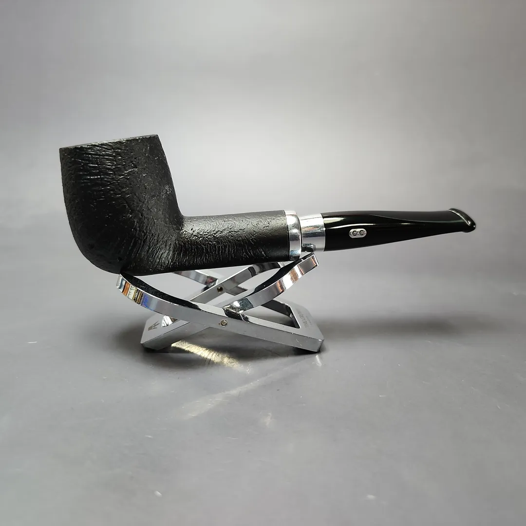 Chacom Skipper 703 Sandblasted Billiard w/ Aluminum Estate Briar Pipe, Unsmoked - Image 2