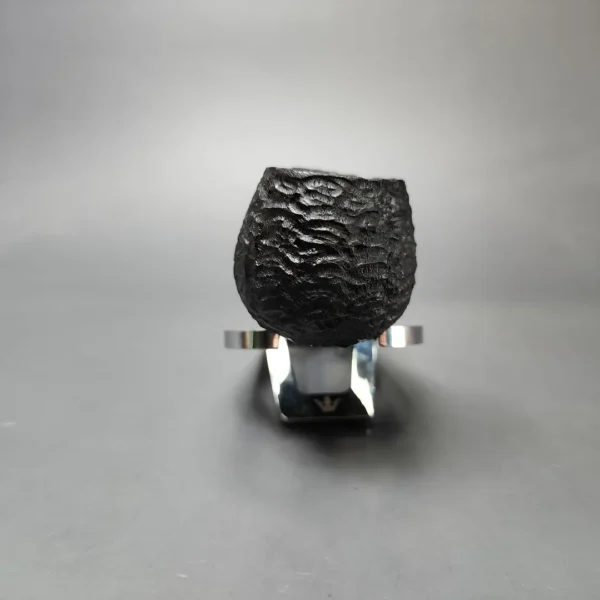 MBSD Briars by Piero Vitale Black Rusticated Author w/ Olivewood Briar Pipe, New - Image 3