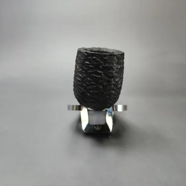 MBSD Briars by Piero Vitale Black Rusticated Billiard w/ Zebrawood Briar Pipe, New - Image 3