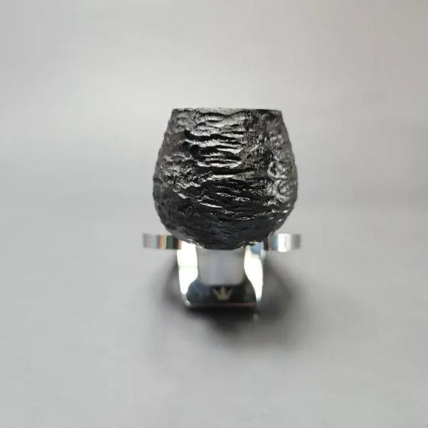 MBSD Briars by Piero Vitale Black Rusticated Author w/ Zebrawood Briar Pipe, New - Image 3