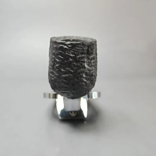 MBSD Briars by Piero Vitale Black Rusticated Billiard w/ Zebrawood Briar Pipe, New - Image 3