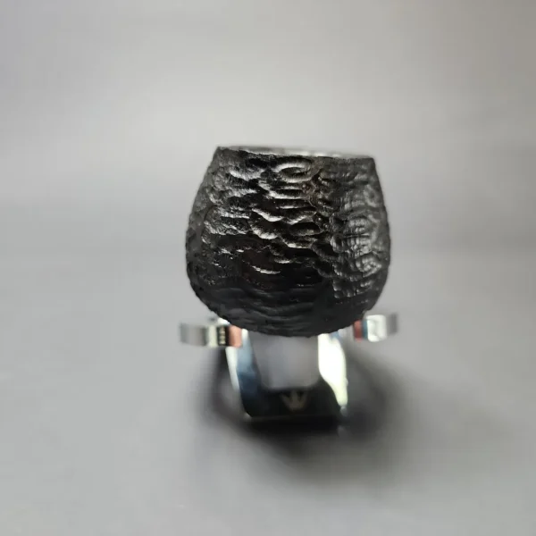 MBSD Briars by Piero Vitale Black Rusticated Author w/ Zebrawood Briar Pipe, New - Image 3