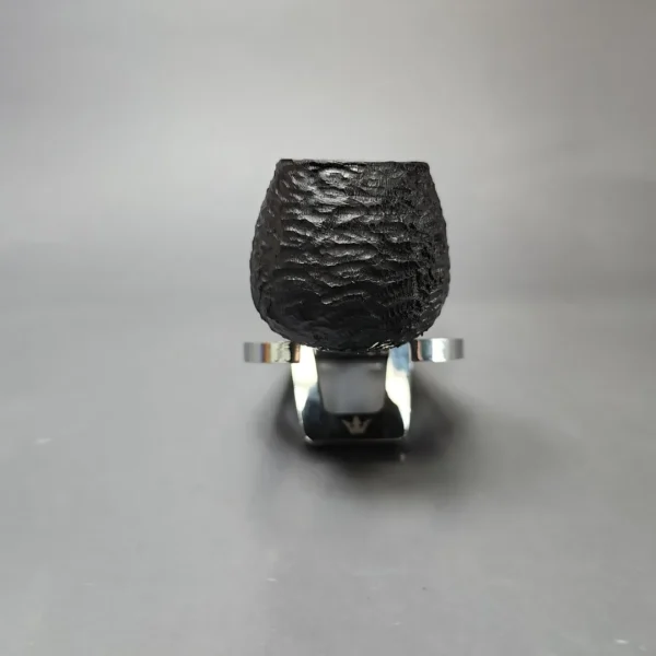 MBSD Briars by Piero Vitale Black Rusticated Author w/ Boxwood Briar Pipe, New - Image 3
