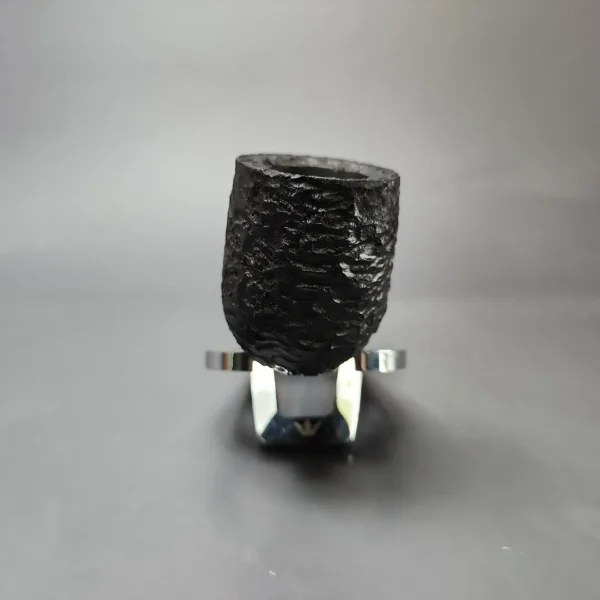 MBSD Briars by Piero Vitale Black Rusticated Billiard w/ Olivewood Briar Pipe, New - Image 3
