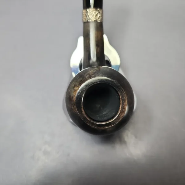 Nording Silver Classic Smooth Rhodesian Horn Estate Briar Pipe, Unsmoked - Image 4