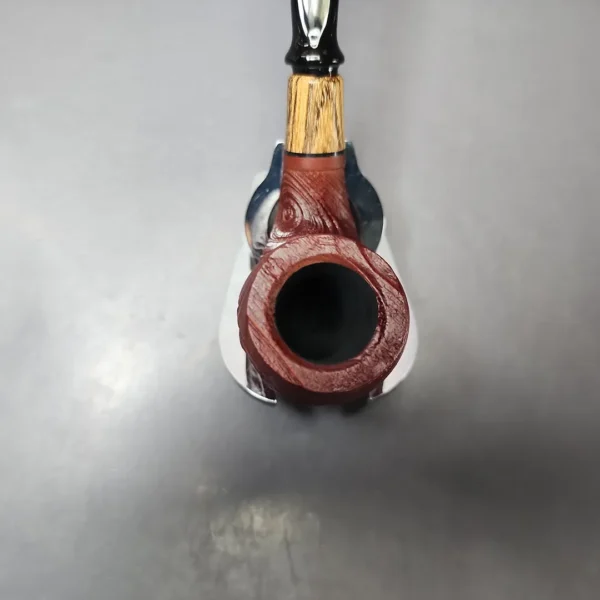 MBSD Briars by Piero Vitale Vintage Sandblasted Brandy w/ Olivewood Briar Pipe, New - Image 4