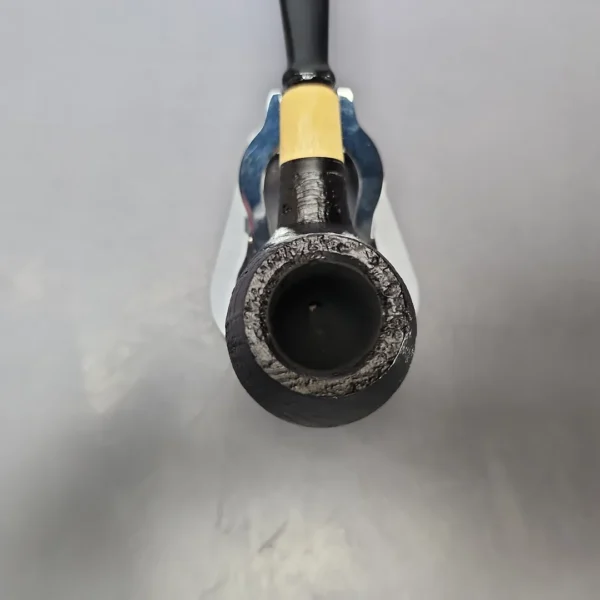 MBSD Briars by Piero Vitale Black Sandblasted Author w/ Boxwood Briar Pipe, New - Image 4